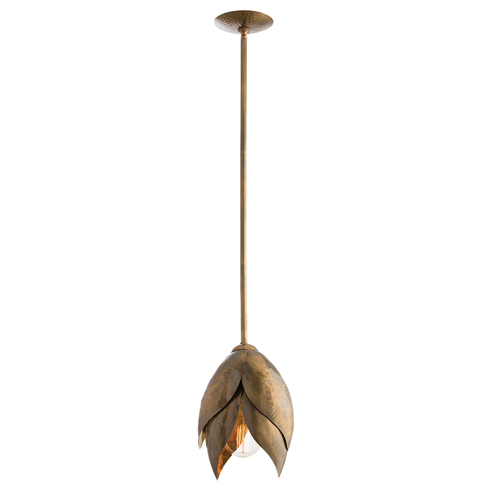 One Light Pendant from the Edith collection in Vintage Brass finish
