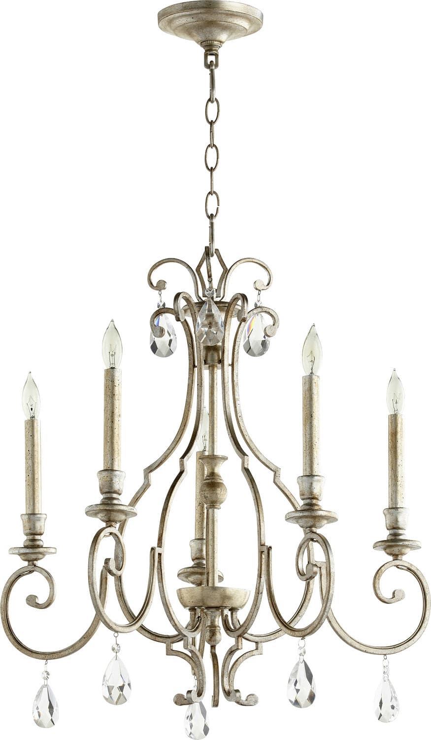 Quorum - 6014-5-60 - Five Light Chandelier - Ansley - Aged Silver Leaf