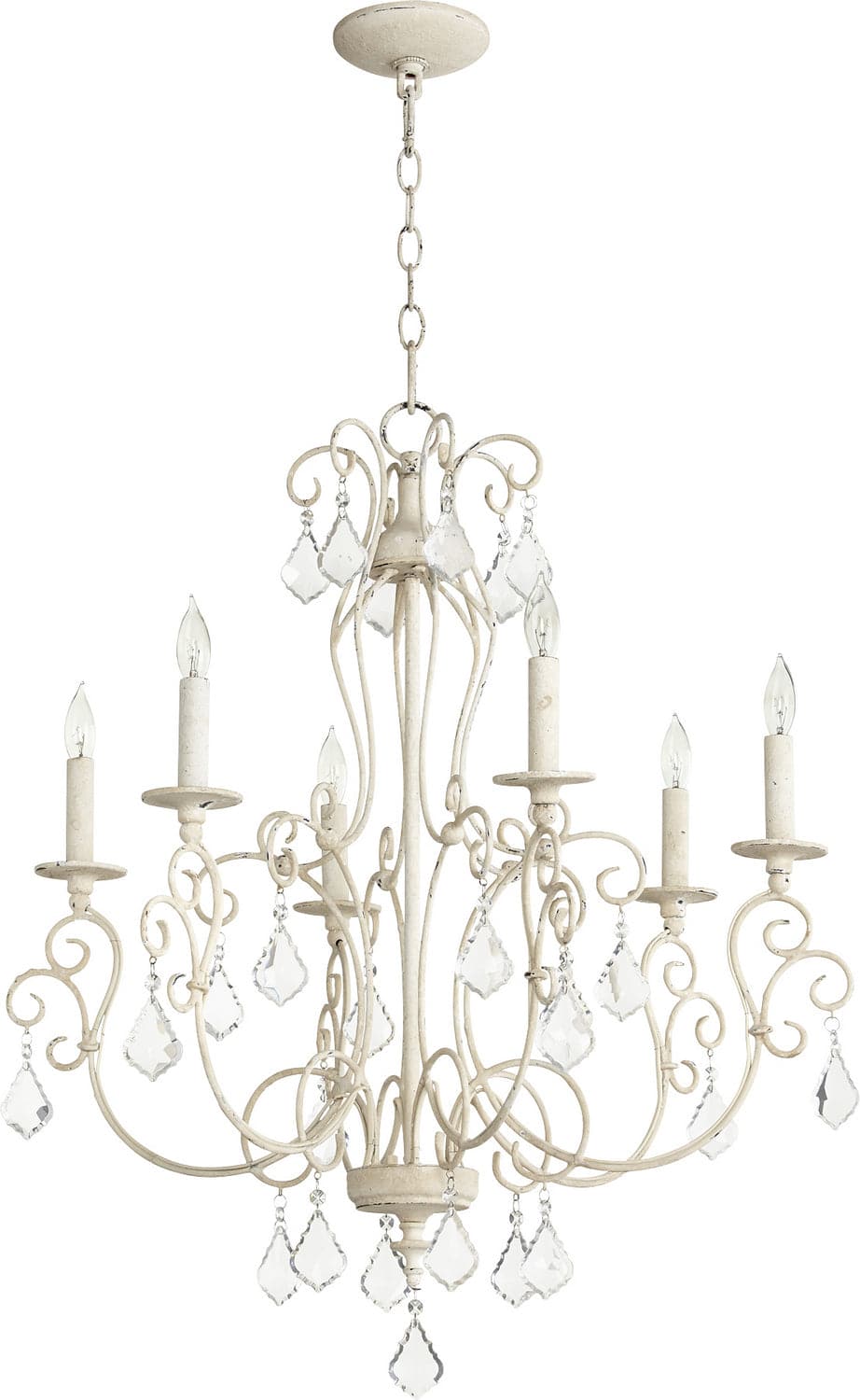 Quorum - 6205-6-70 - Six Light Chandelier - Ariel - Persian White