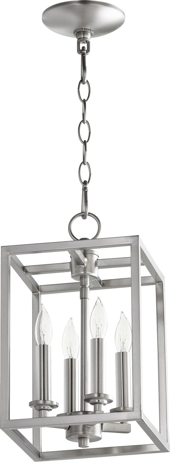 Quorum - 6731-4-165 - Four Light Entry Pendant - Cuboid Entries - Satin Nickel