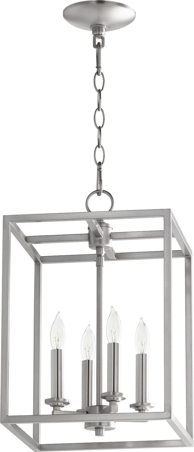 Quorum - 6731-4-65 - Four Light Entry Pendant - Cuboid Entries - Satin Nickel