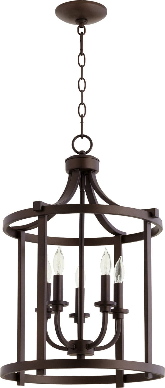 Quorum - 6807-5-86 - Five Light Entry Pendant - Lancaster - Oiled Bronze