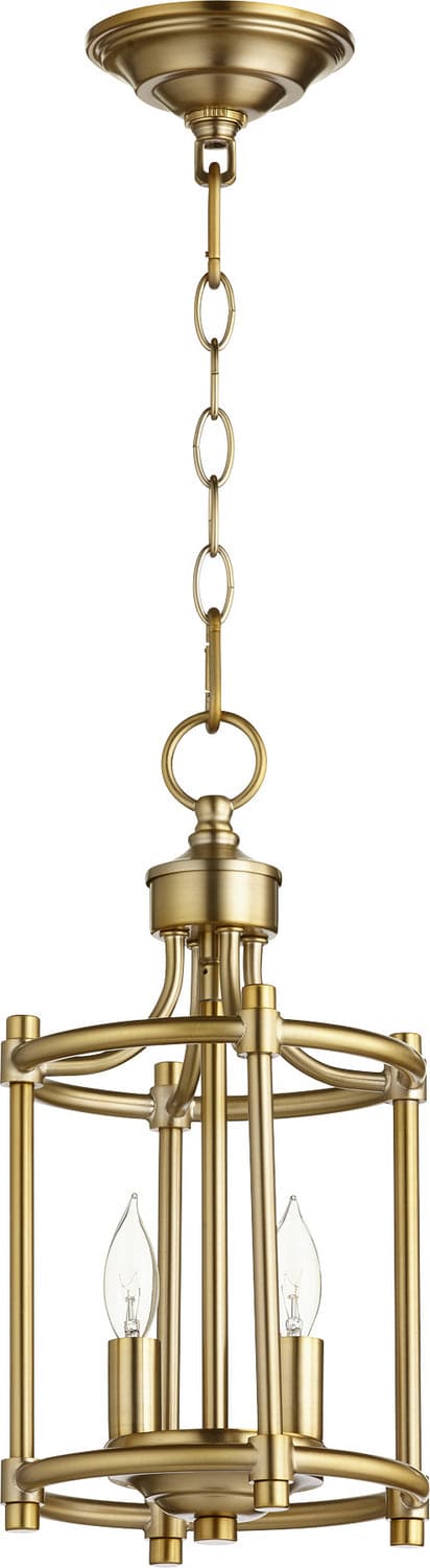 Quorum - 6822-2-80 - Two Light Entry Pendant - Rossington - Aged Brass