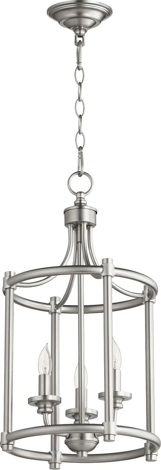 Quorum - 6822-3-65 - Three Light Entry Pendant - Rossington - Satin Nickel