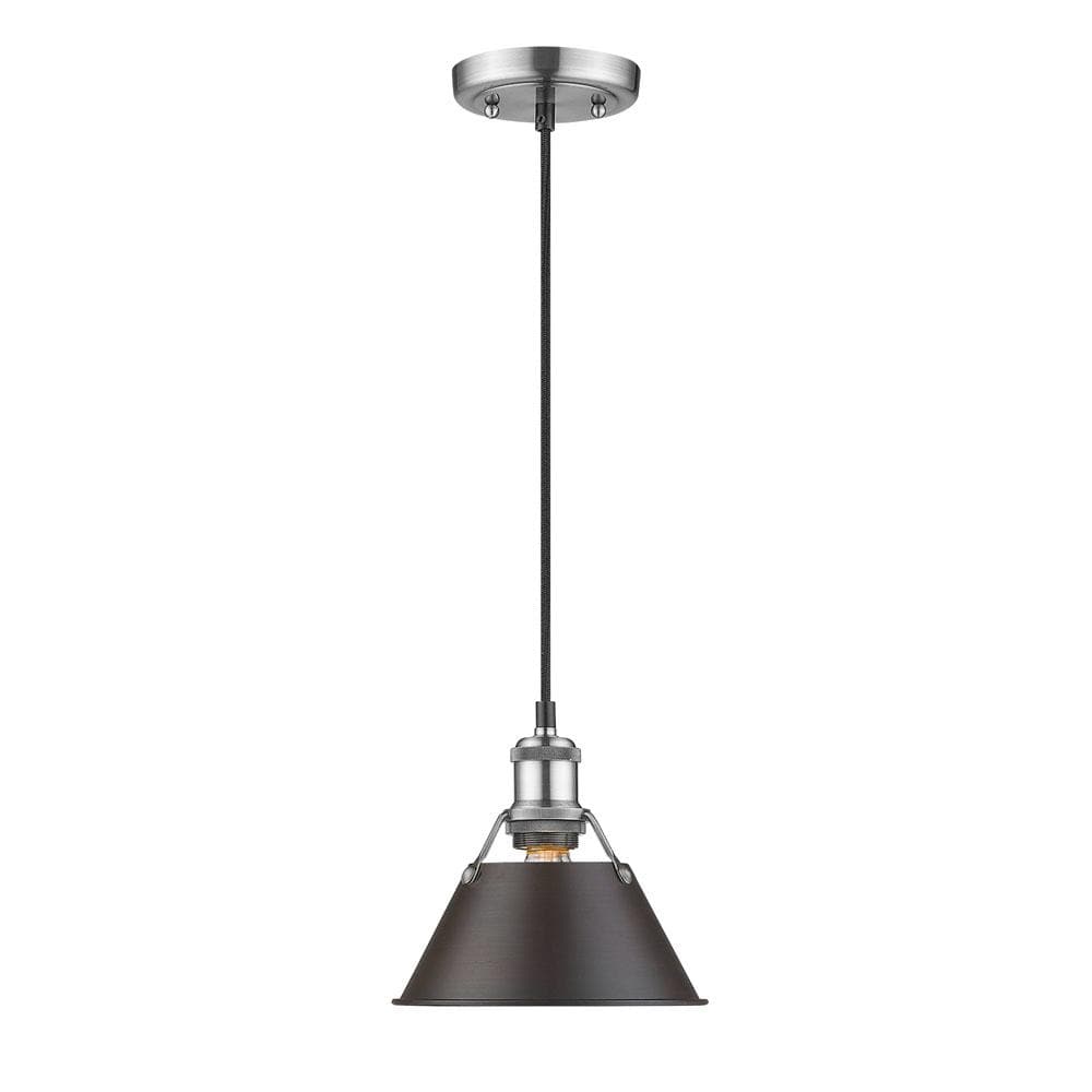 Golden - 3306-S PW-RBZ - One Light Pendant - Orwell - Pewter