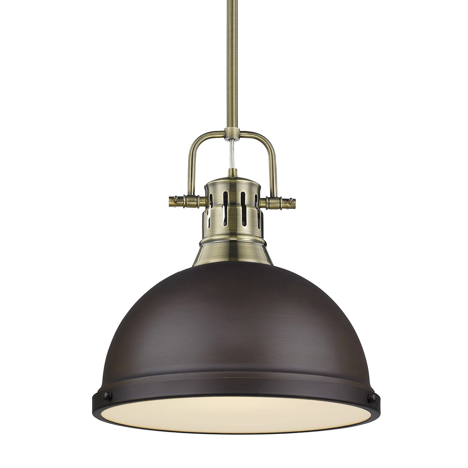 Golden - 3604-L AB-RBZ - One Light Pendant - Duncan - Aged Brass