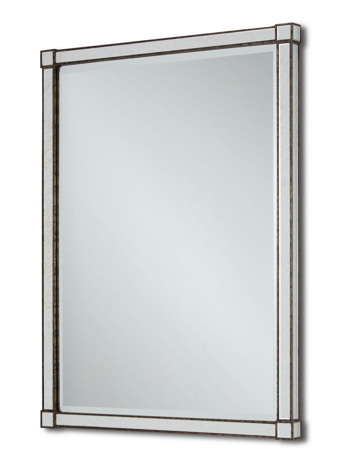 Mirror from the Monarch collection in Painted Silver Viejo/Light Antique Mirror finish
