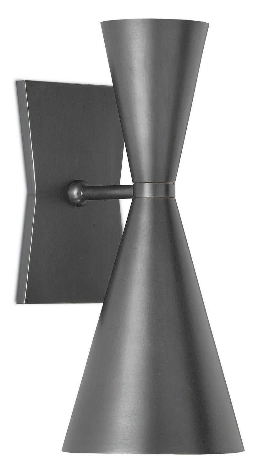 Two Light Wall Sconce from the Gino collection in Dark Gray/White Interior finish