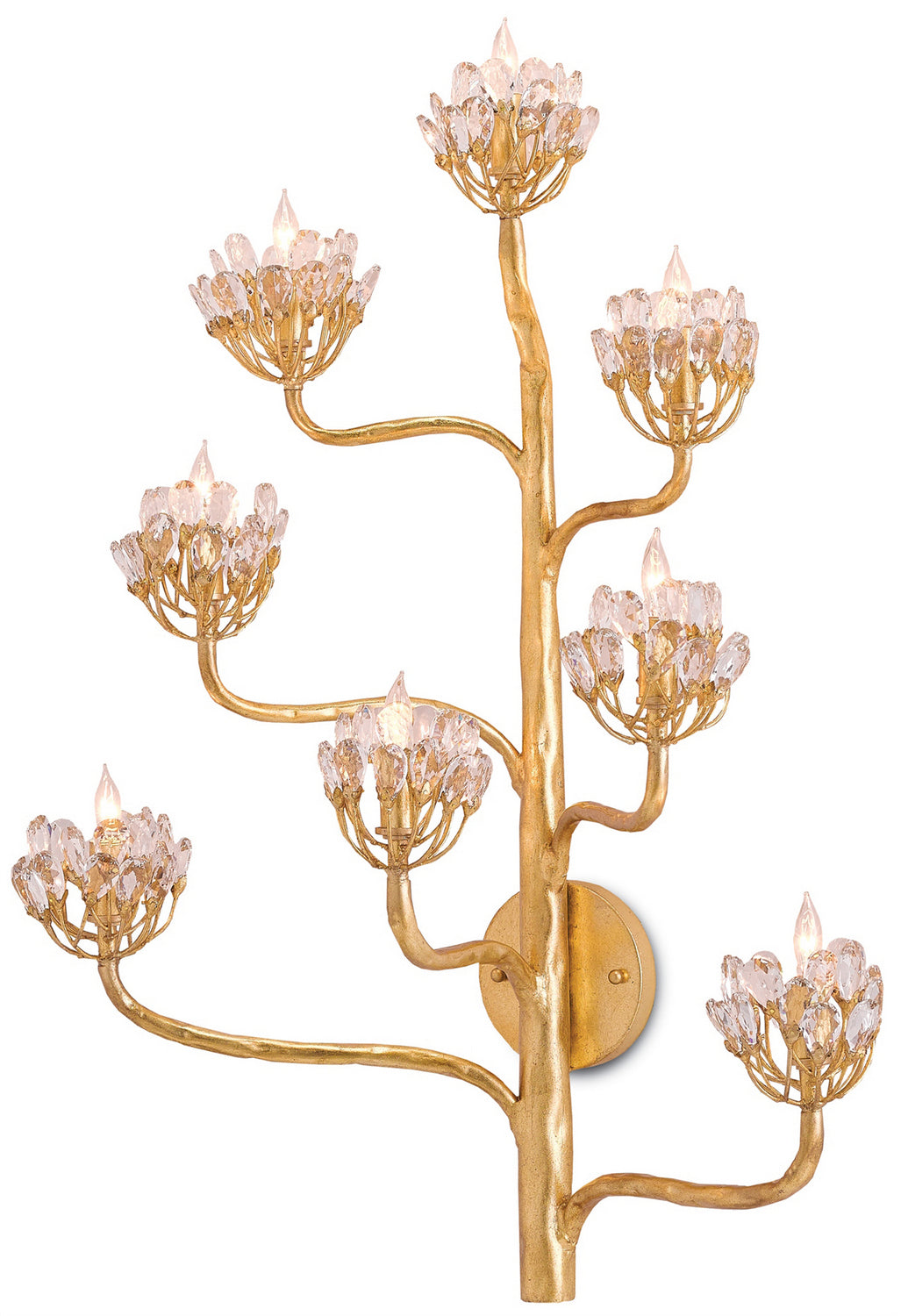 Eight Light Wall Sconce from the Marjorie Skouras collection in Dark Contemporary Gold Leaf finish