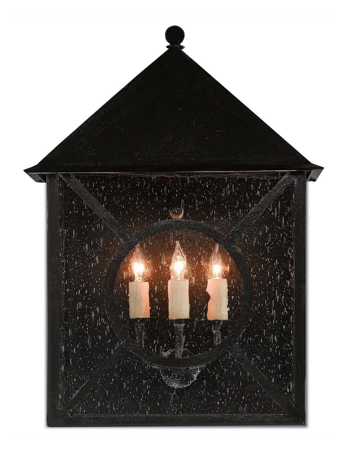 Three Light Outdoor Wall Sconce from the Ripley collection in Midnight finish