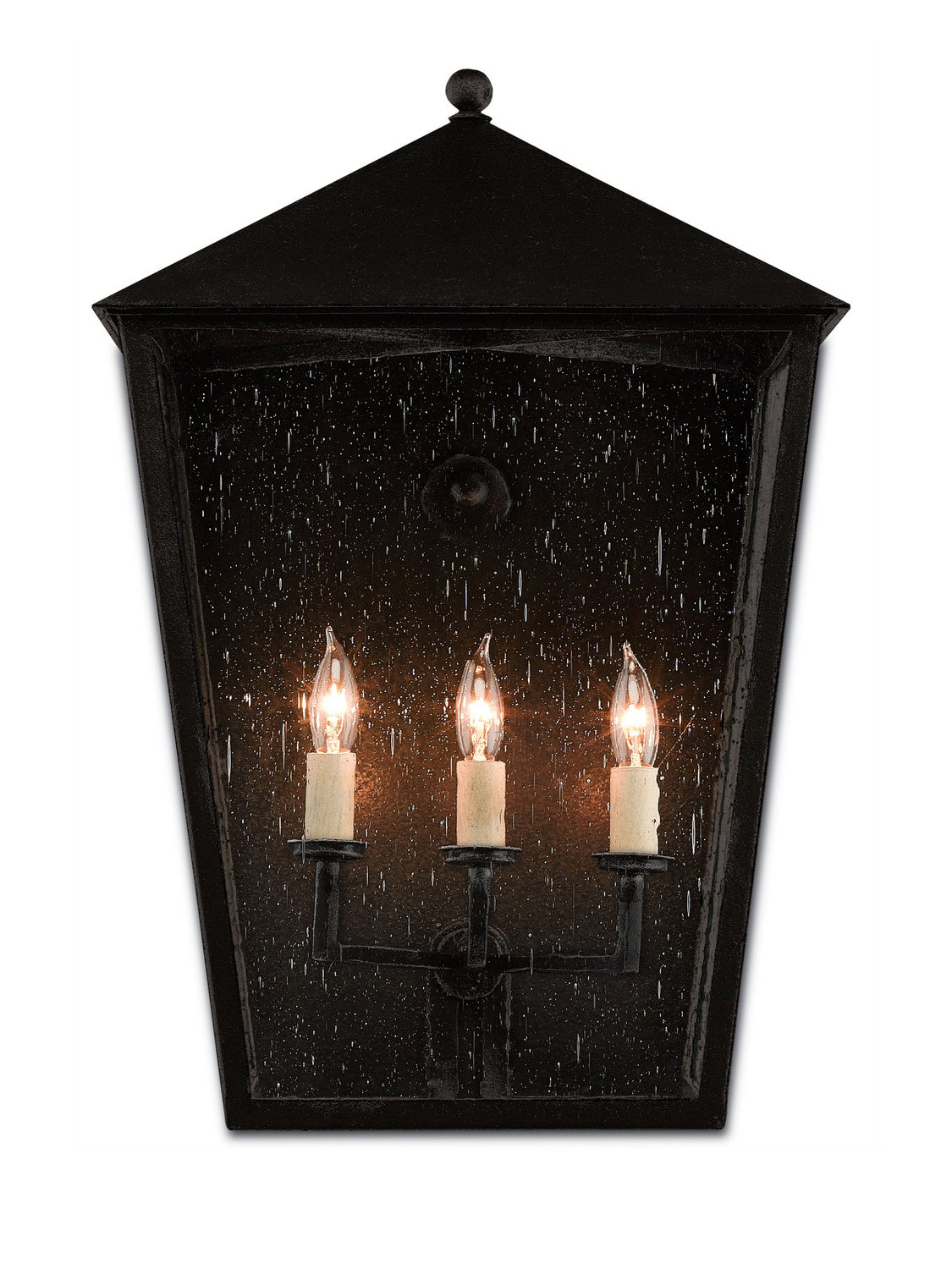 Three Light Outdoor Wall Sconce from the Bening collection in Midnight finish