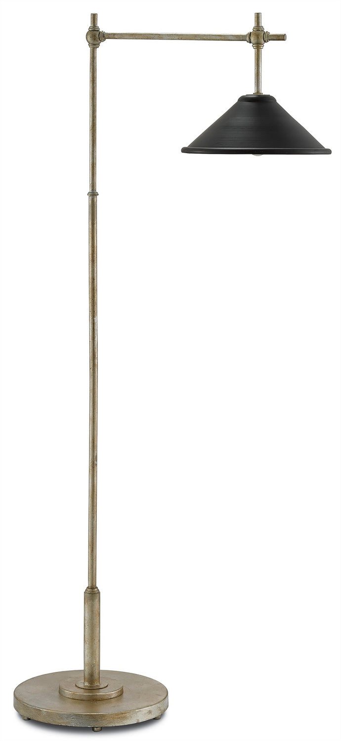 One Light Floor Lamp from the Dao collection in Silver Granello/Satin Black finish