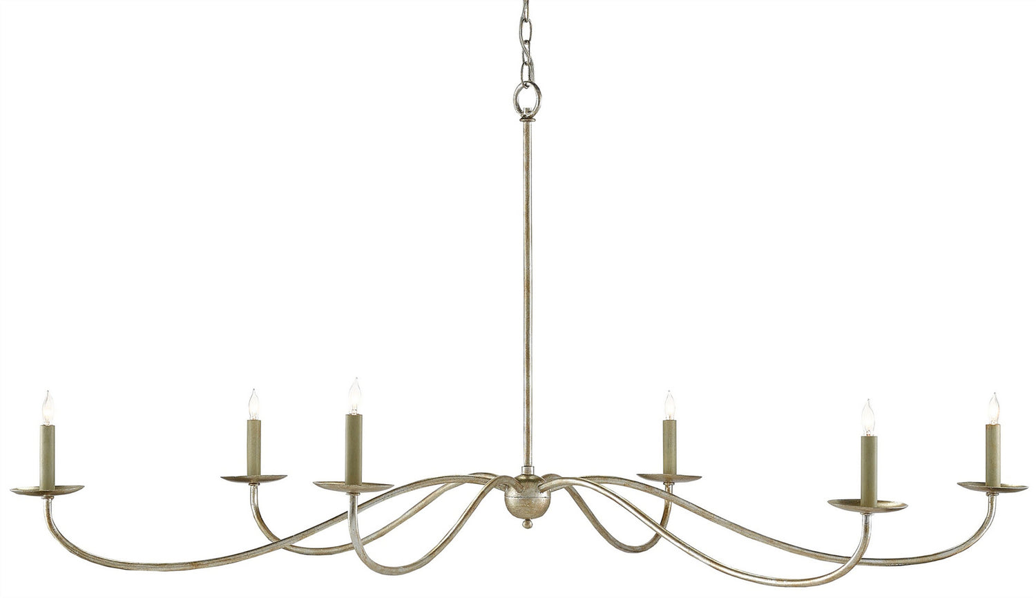 Six Light Chandelier from the Saxon collection in Silver Granello finish