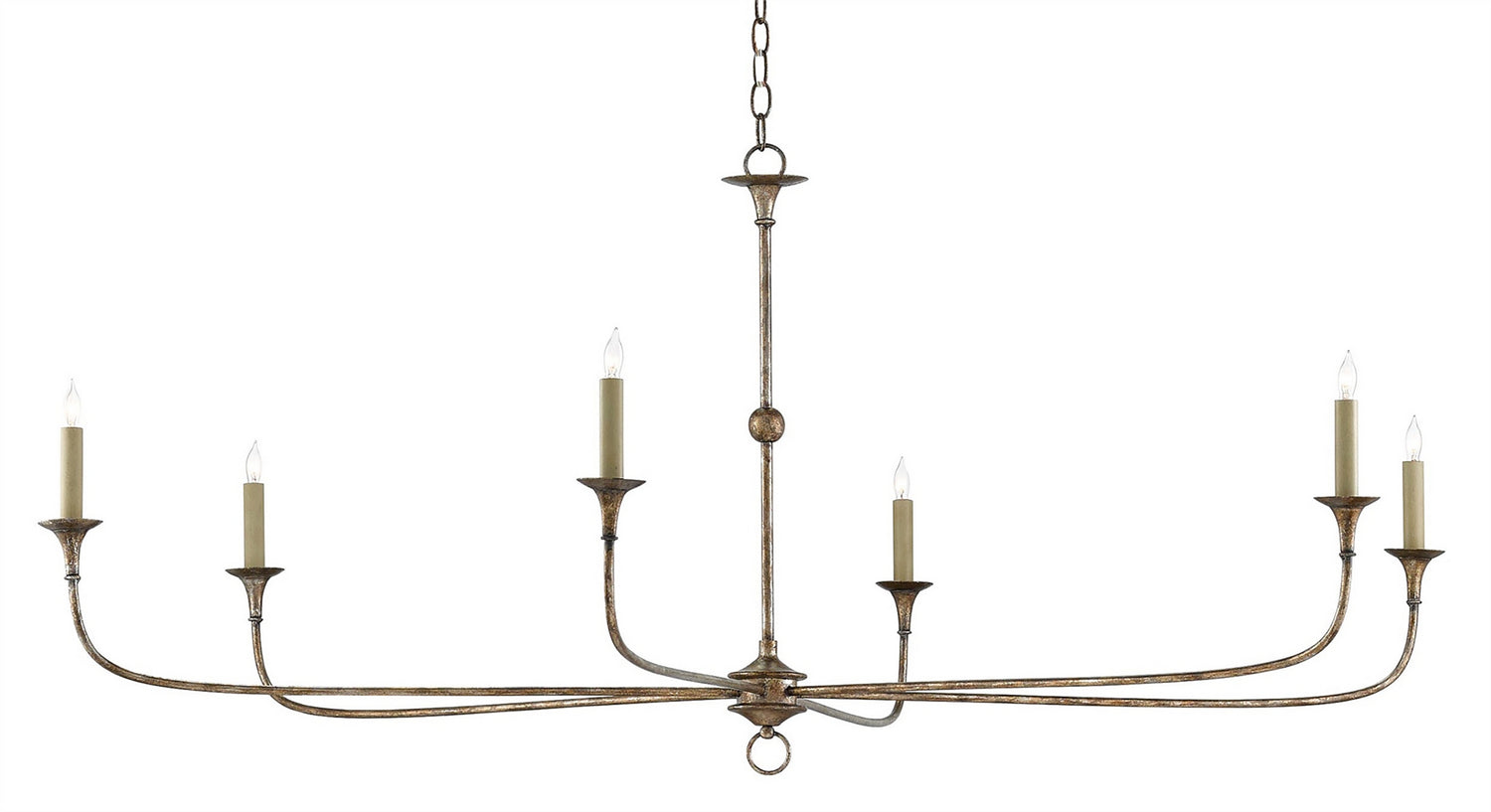 Six Light Chandelier from the Nottaway collection in Pyrite Bronze finish