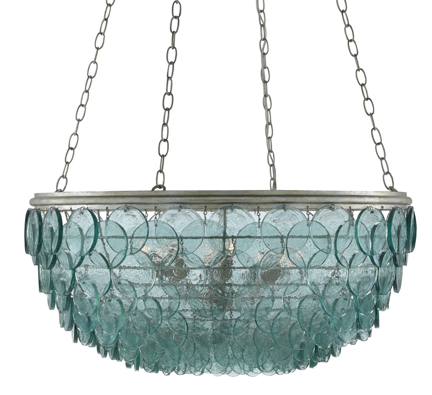 Eight Light Chandelier from the Quorum collection in Silver Leaf finish