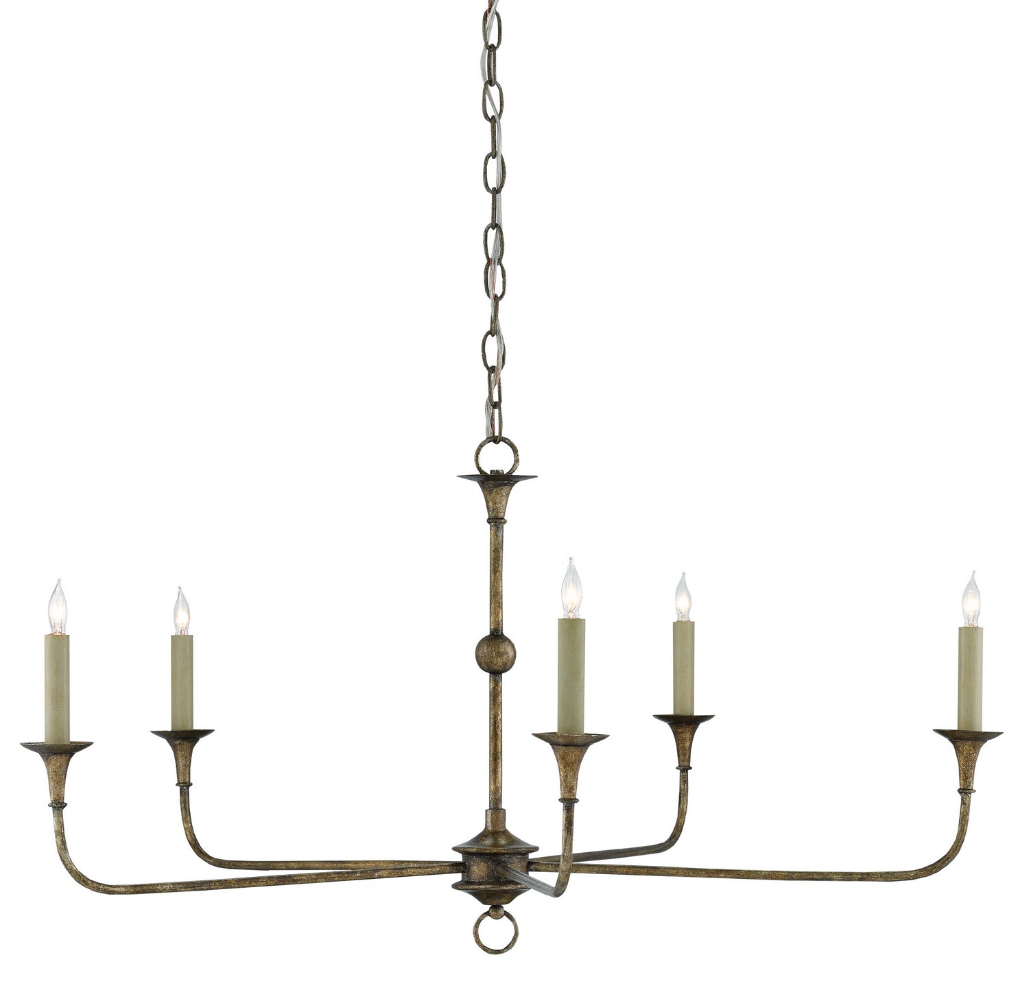 Five Light Chandelier from the Nottaway collection in Pyrite Bronze finish