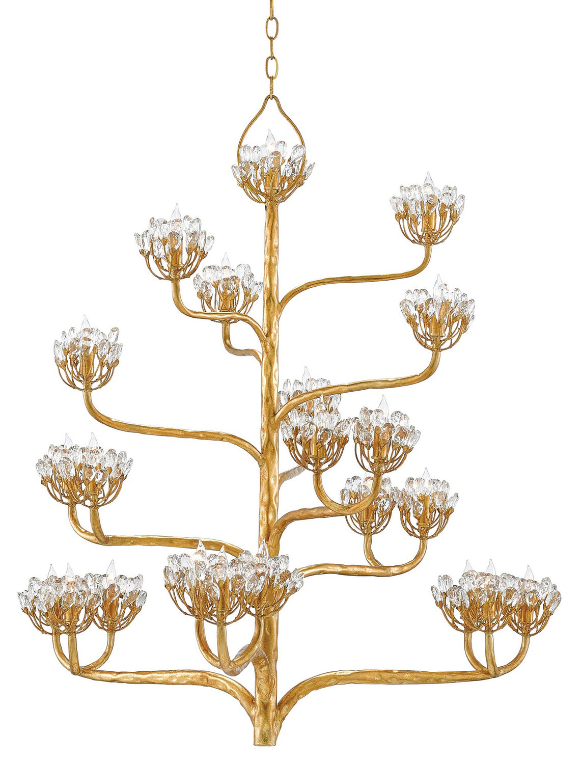 22 Light Chandelier from the Marjorie Skouras collection in Dark Contemporary Gold Leaf finish
