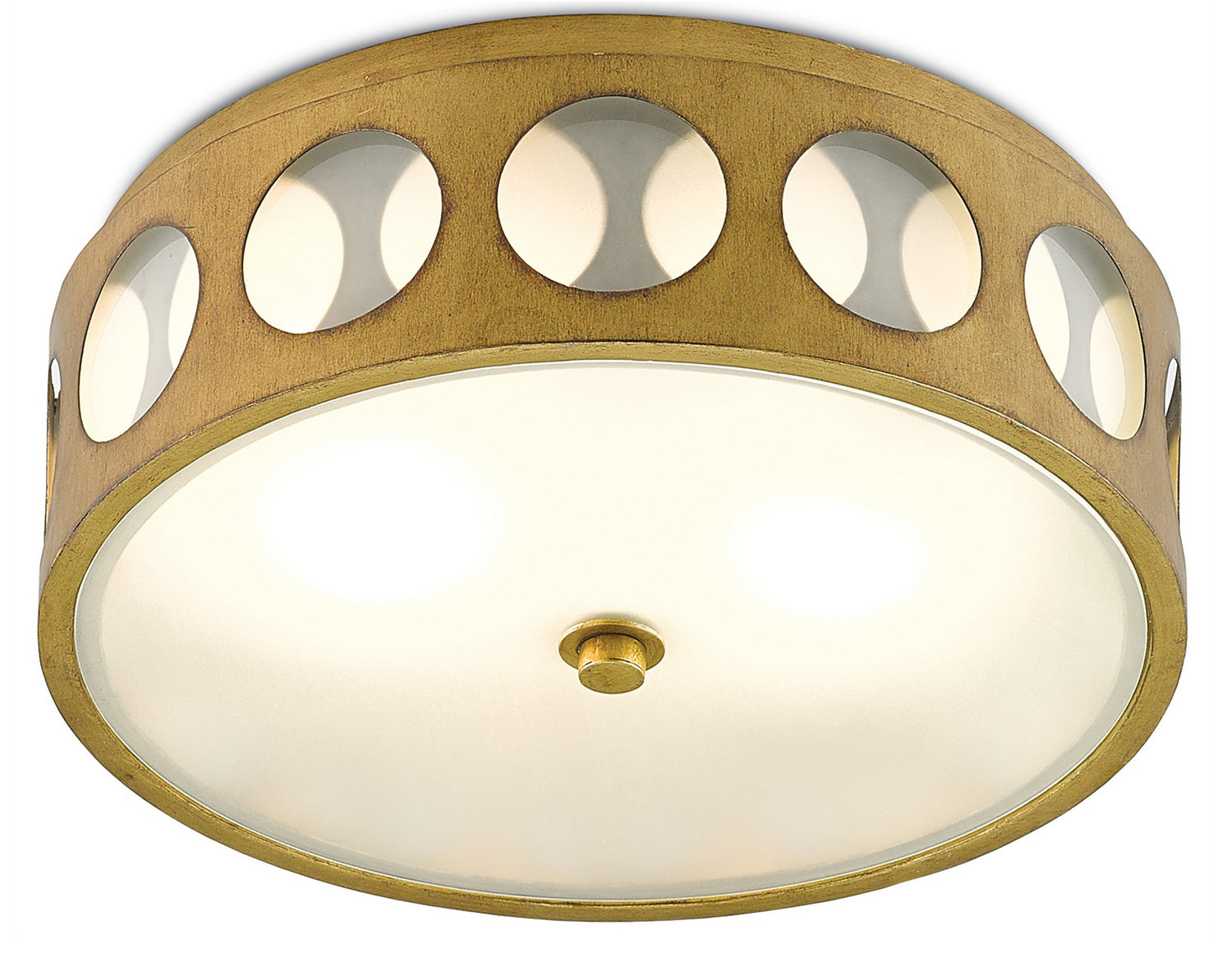 Two Light Flush Mount from the Go-Go collection in Brass finish