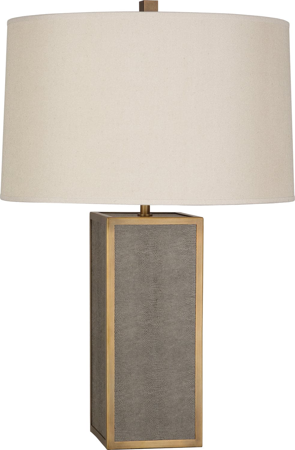 Robert Abbey - 898 - One Light Table Lamp - Anna - Faux Brown Snakeskin Wrapped Base w/Aged Brass