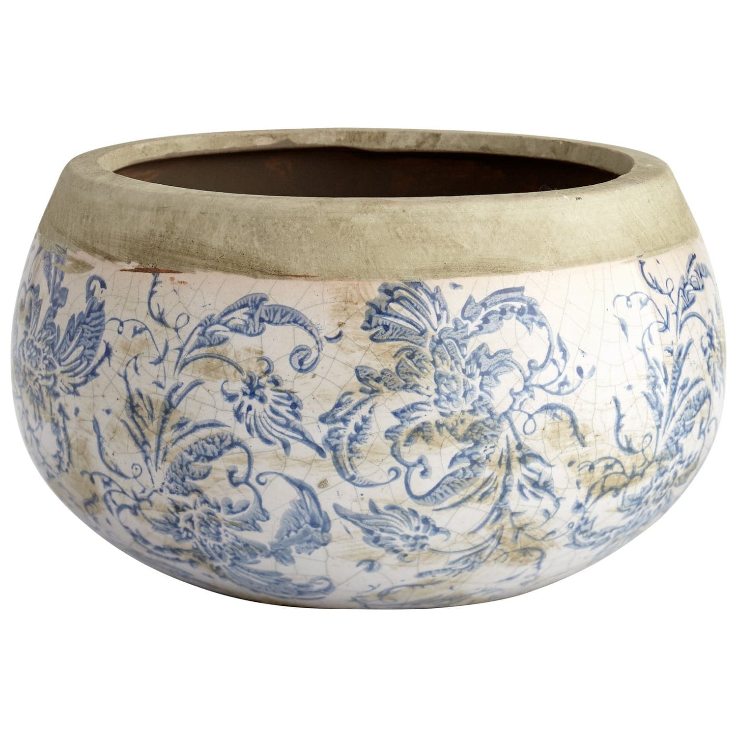 Cyan - 07406 - Planter - Isela - Blue And White