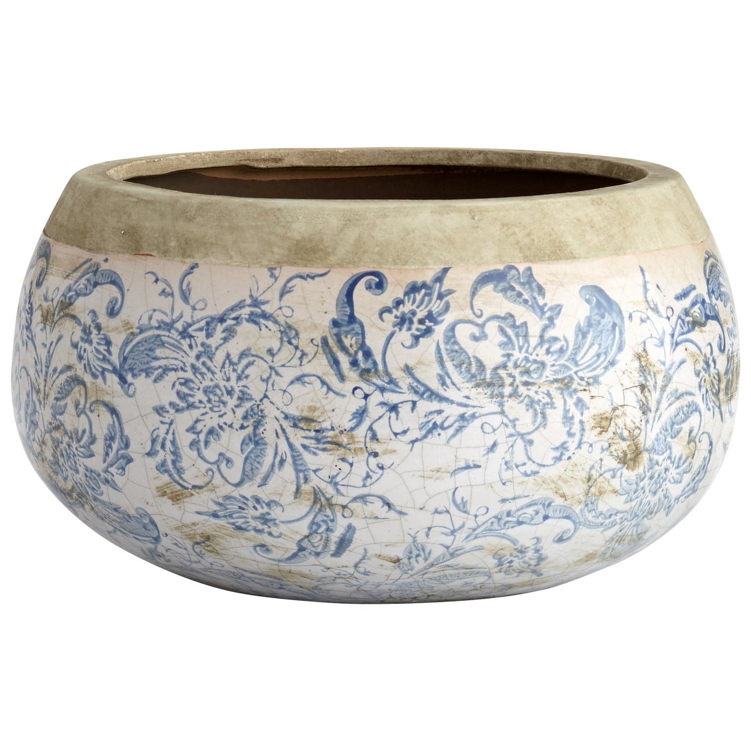 Cyan - 07407 - Planter - Isela - Blue And White