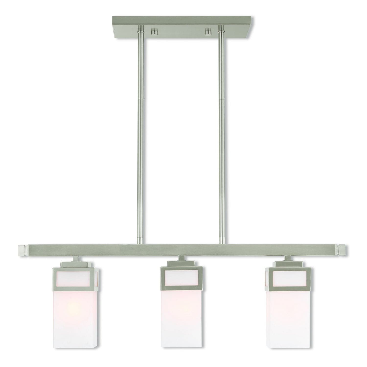 Livex Lighting - 40193-91 - Three Light Linear Chandelier - Harding - Brushed Nickel