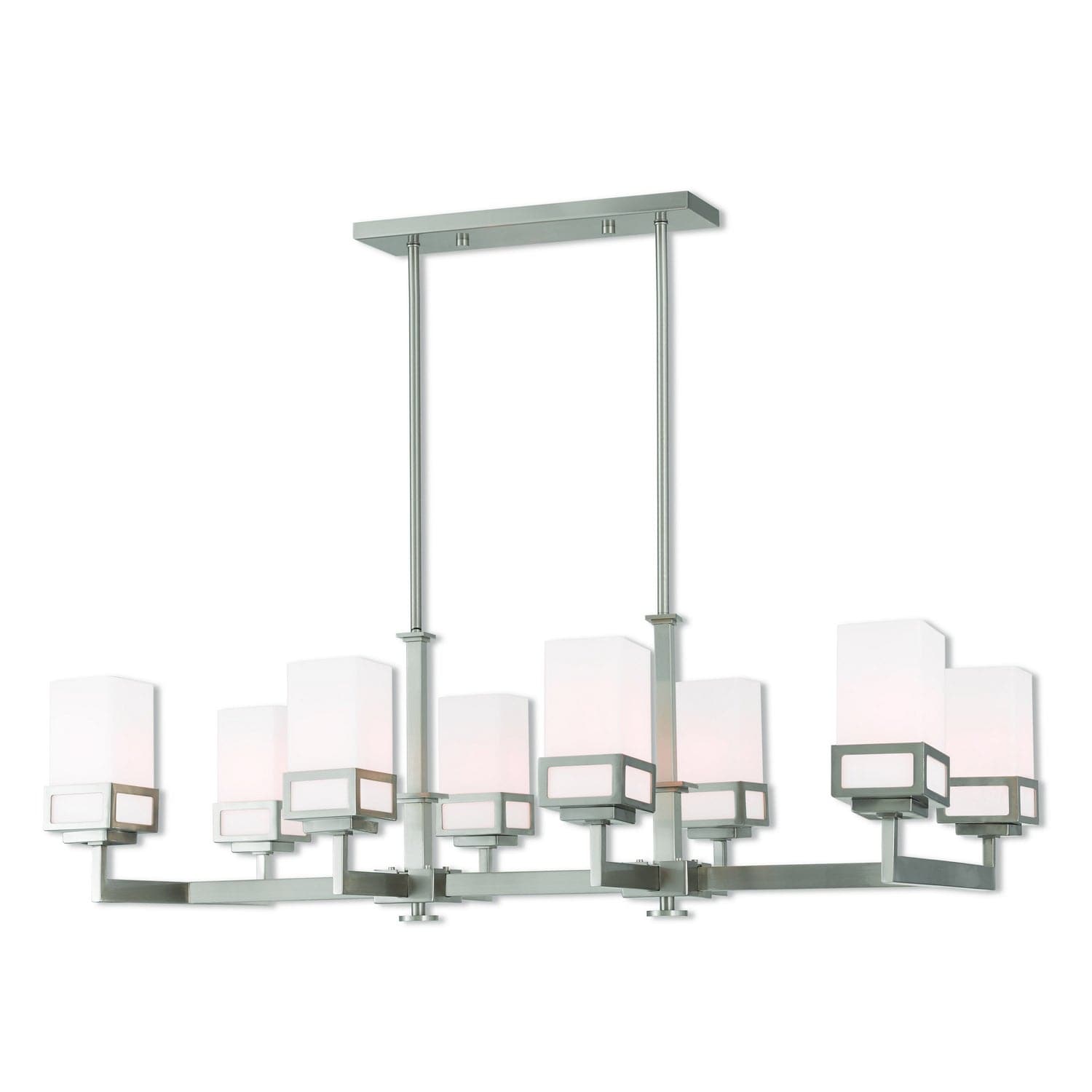 Livex Lighting - 40198-91 - Eight Light Linear Chandelier - Harding - Brushed Nickel