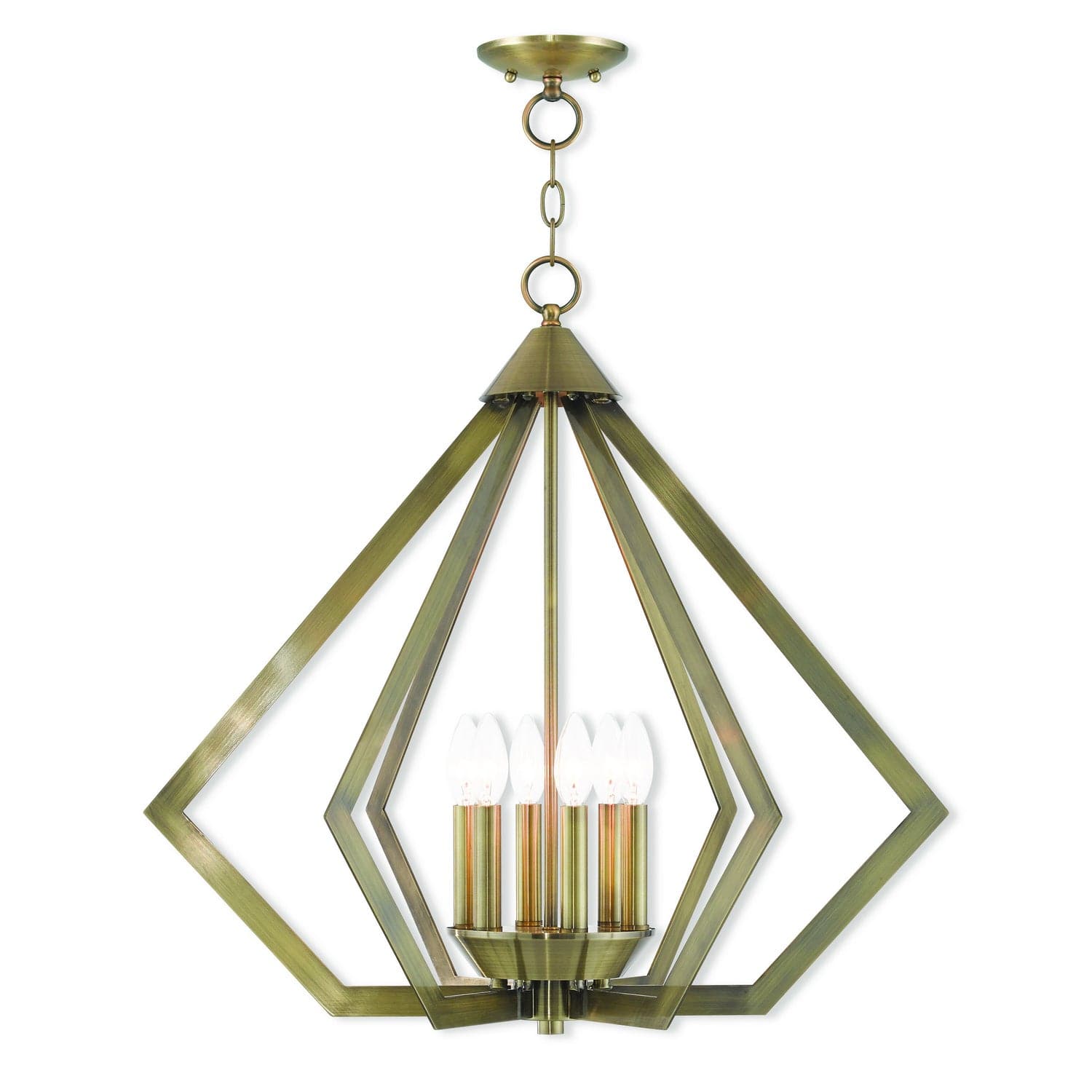 Livex Lighting - 40926-01 - Six Light Chandelier - Prism - Antique Brass