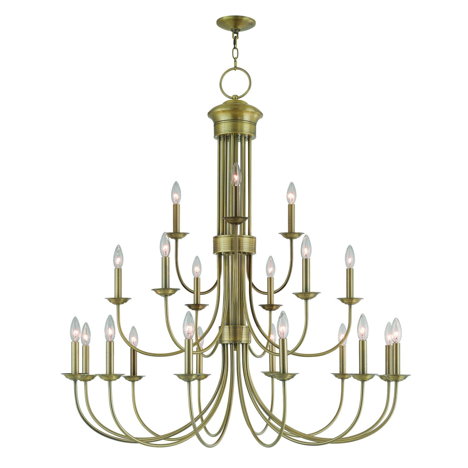 Livex Lighting - 42688-01 - 21 Light Foyer Chandelier - Estate - Antique Brass
