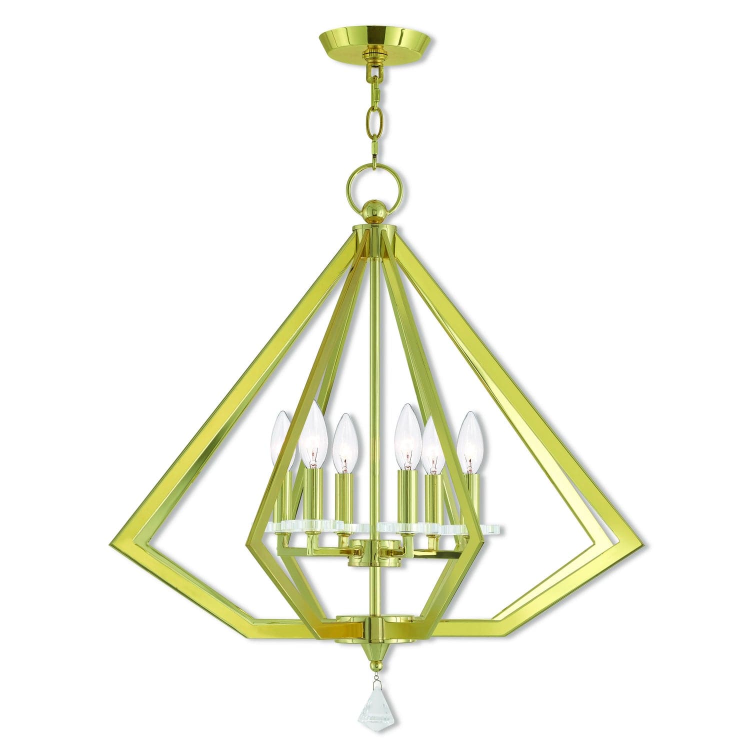 Livex Lighting - 50666-02 - Six Light Chandelier - Diamond - Polished Brass