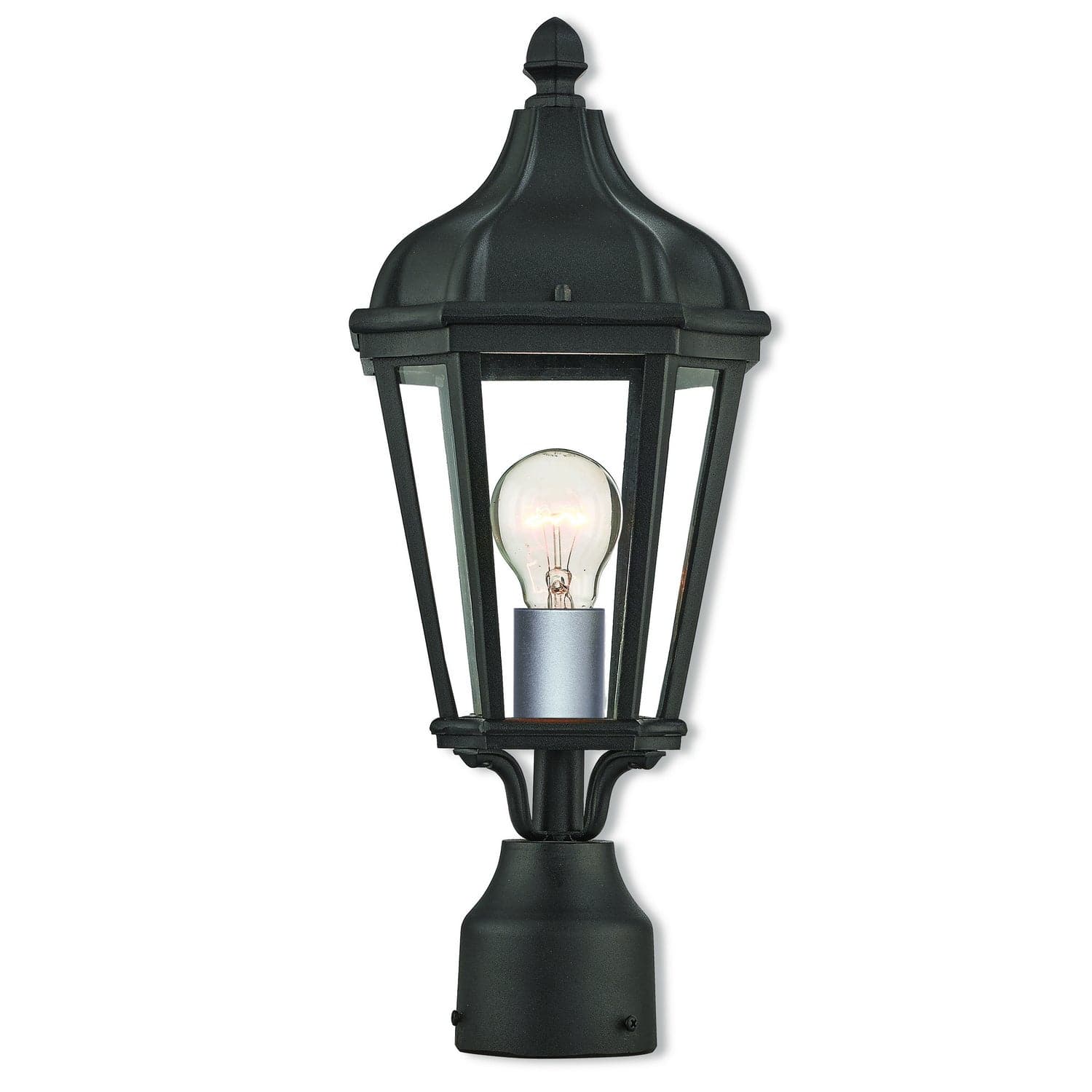 Livex Lighting - 76184-14 - One Light Outdoor Post-Top Lanterm - Morgan - Textured Black w/ Antique Silver Cluster