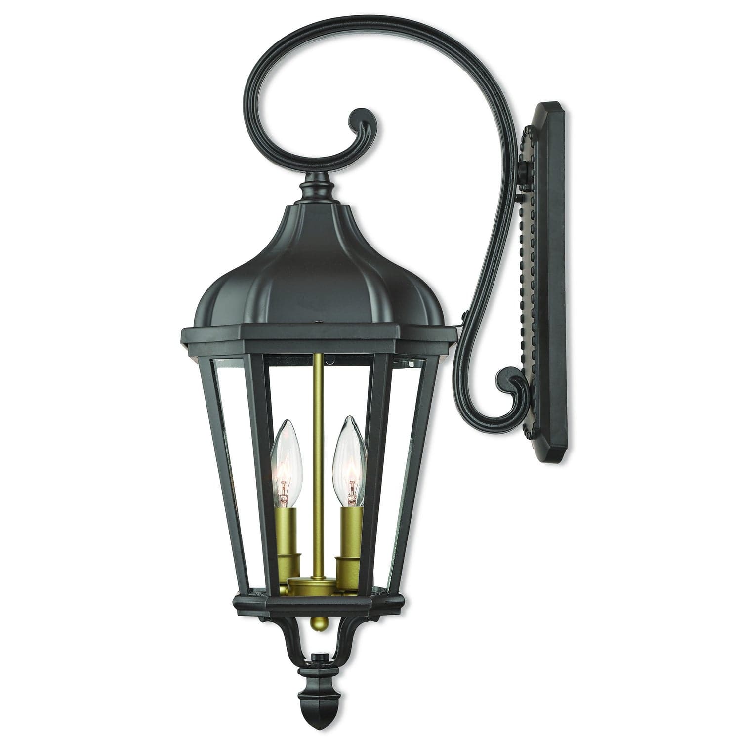 Livex Lighting - 76186-07 - Two Light Outdoor Wall Lantern - Morgan - Bronze w/ Antique Gold Cluster