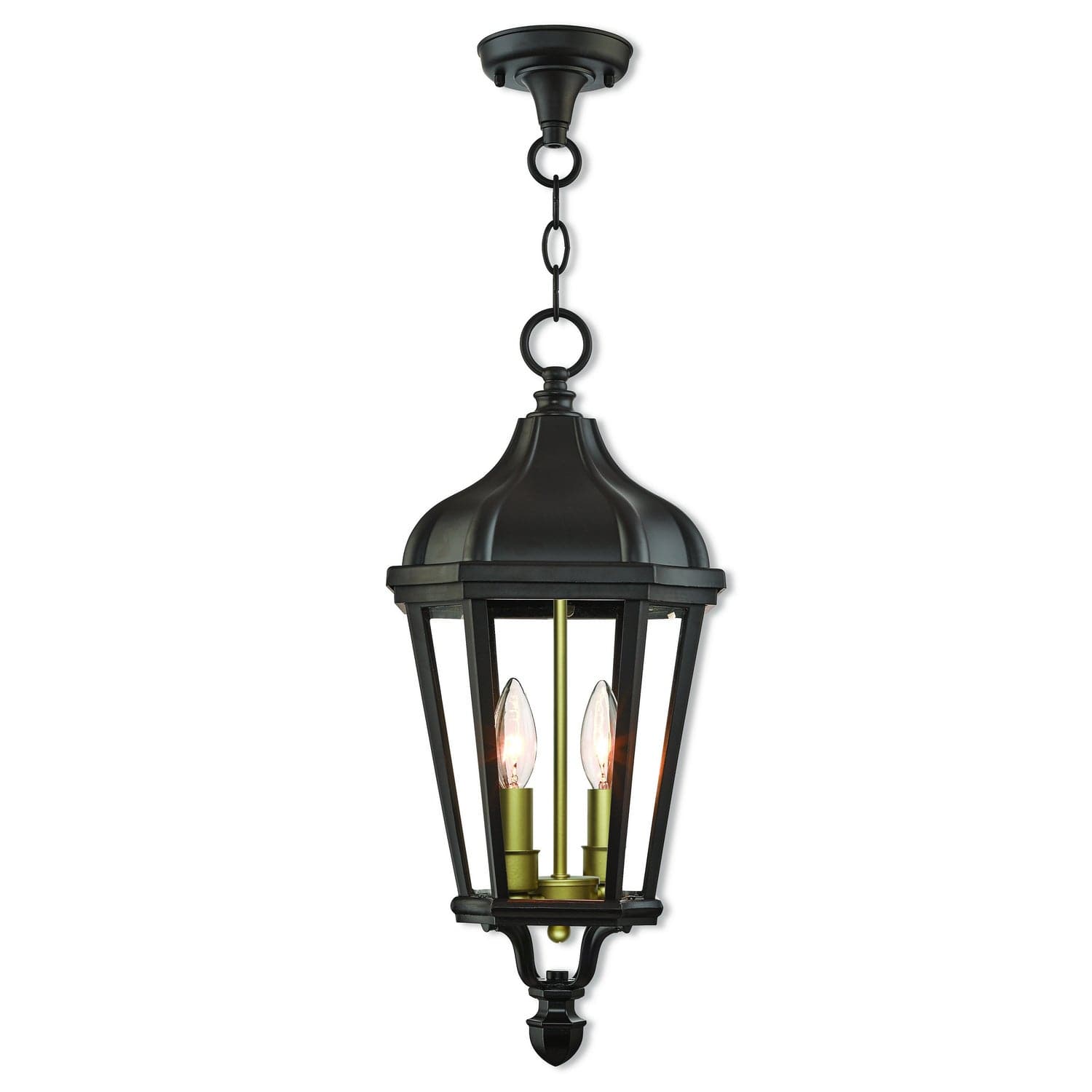 Livex Lighting - 76189-07 - Two Light Outdoor Pendant - Morgan - Bronze w/ Antique Gold Cluster