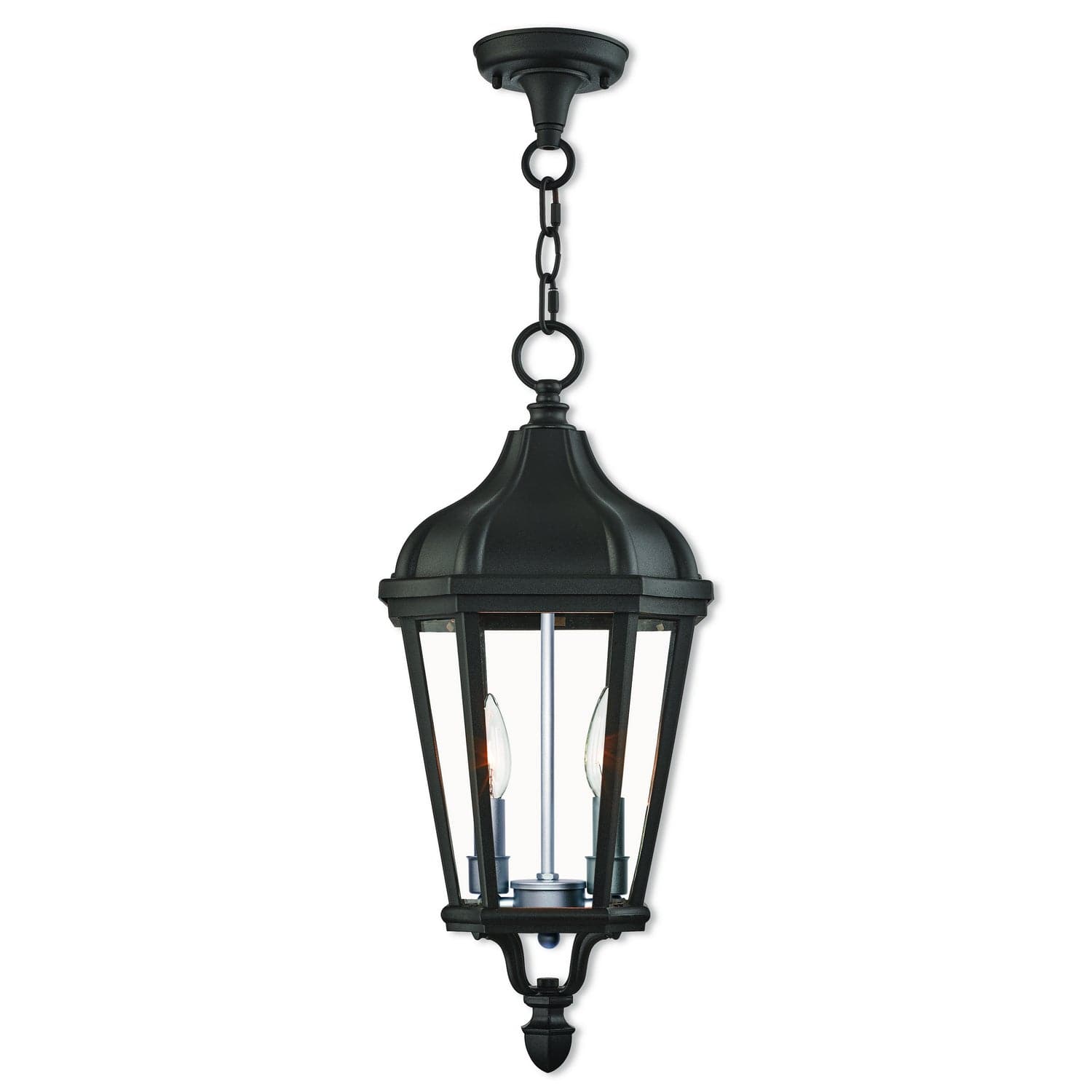 Livex Lighting - 76189-14 - Two Light Outdoor Pendant - Morgan - Textured Black w/ Antique Silver Cluster