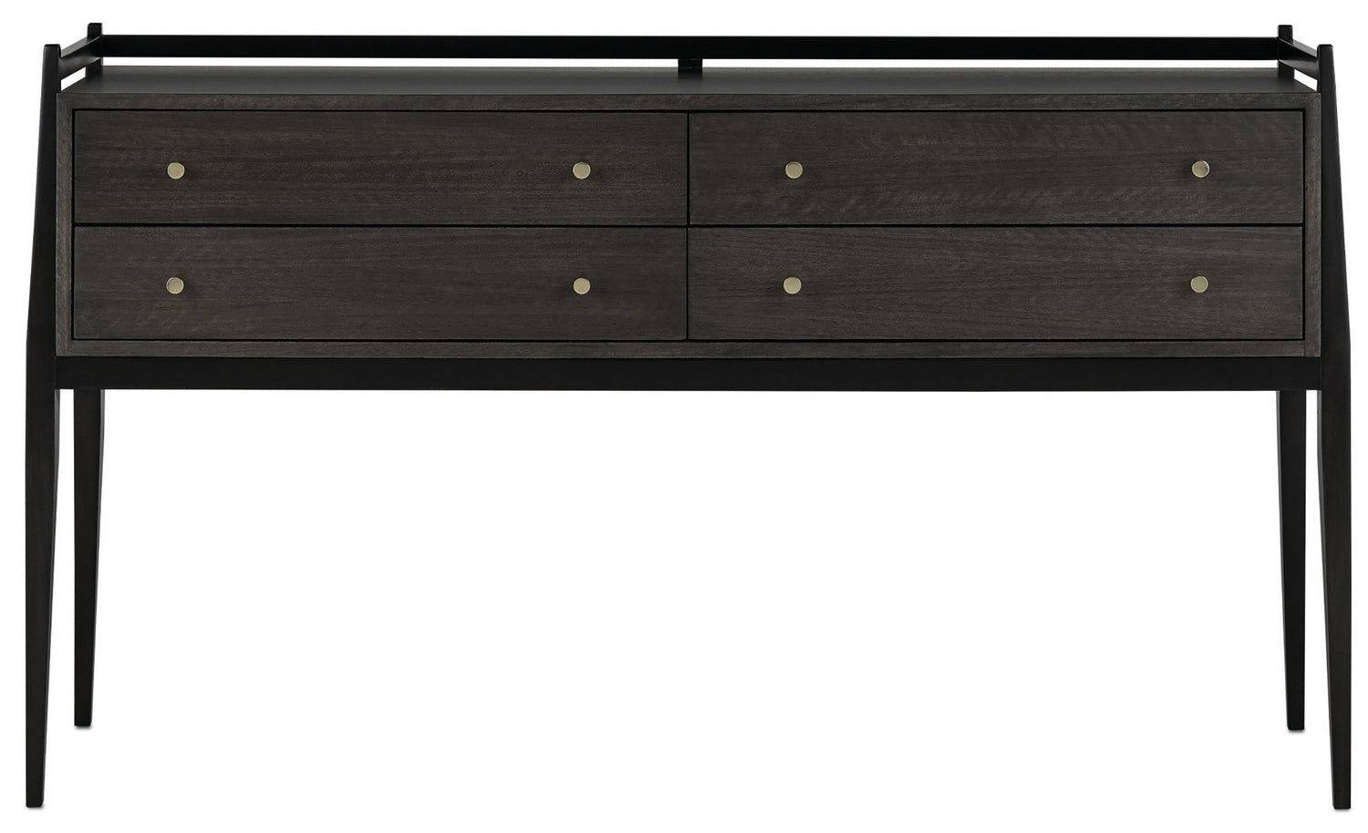 Console Table from the Selig collection in Dark Mink/Riverstone Gray/Polished Brass finish