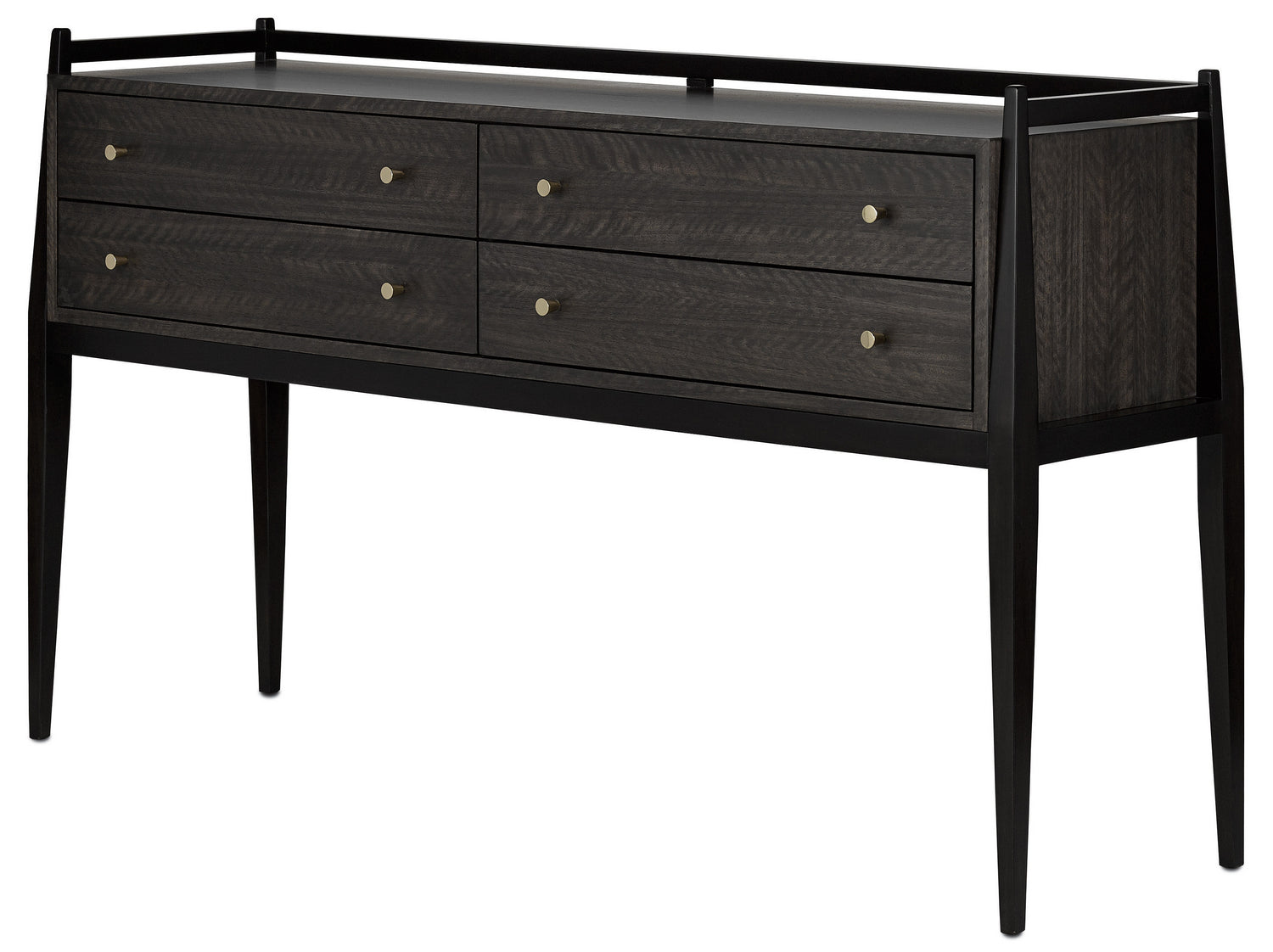 Console Table from the Selig collection in Dark Mink/Riverstone Gray/Polished Brass finish