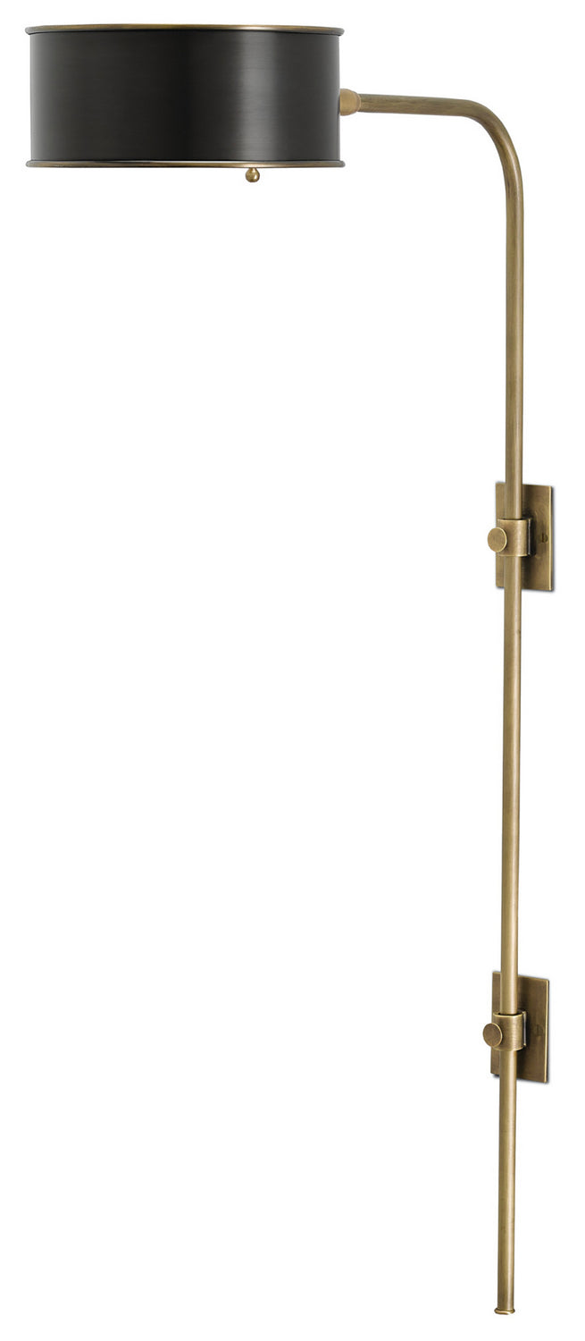 One Light Wall Sconce from the Overture collection in Antique Brass/Black finish