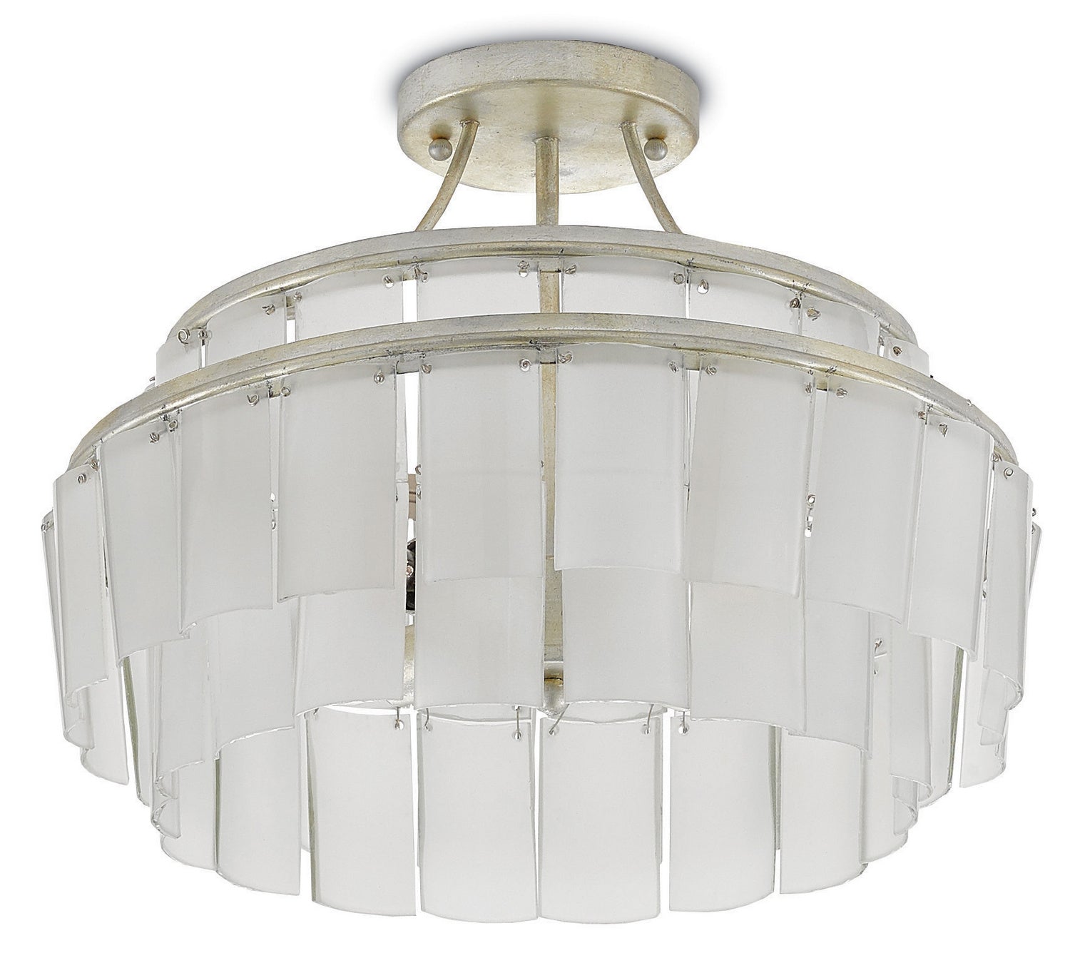 Three Light Semi-Flush Mount from the Vintner collection in Contemporary Silver Leaf finish