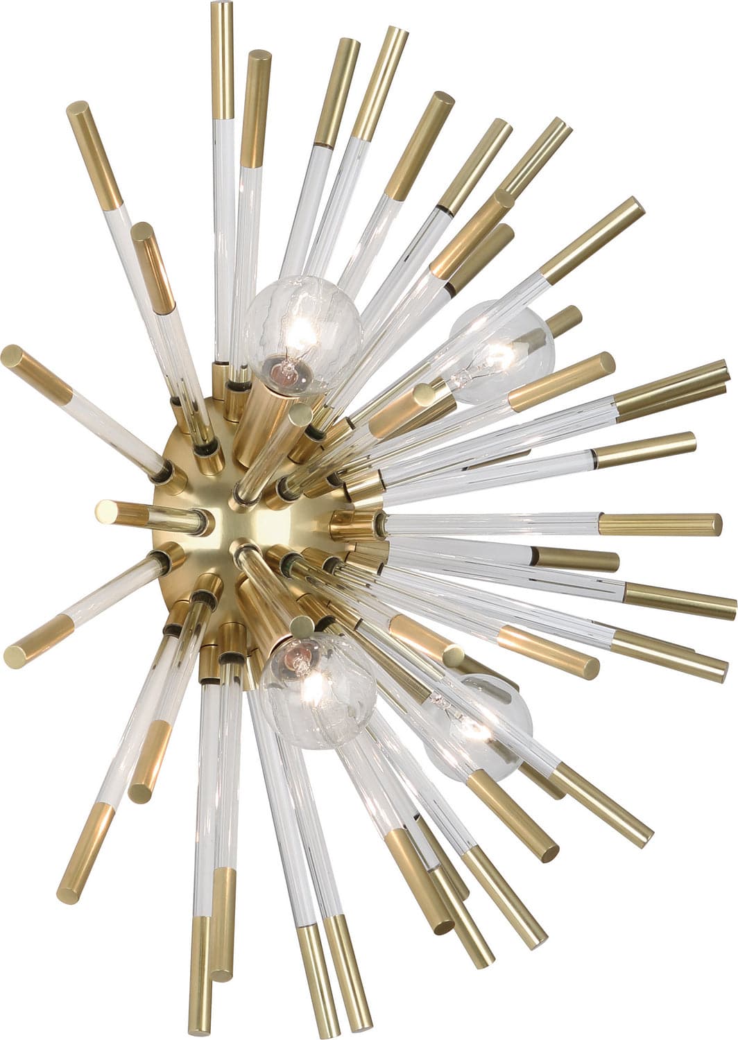 Robert Abbey - 167 - Four Light Wall Sconce - Andromeda - Modern Brass w/Clear Acrylic Rods