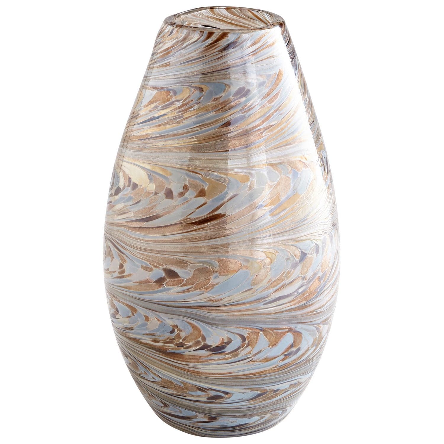 Cyan - 09646 - Vase - Metallic Sand Swirl