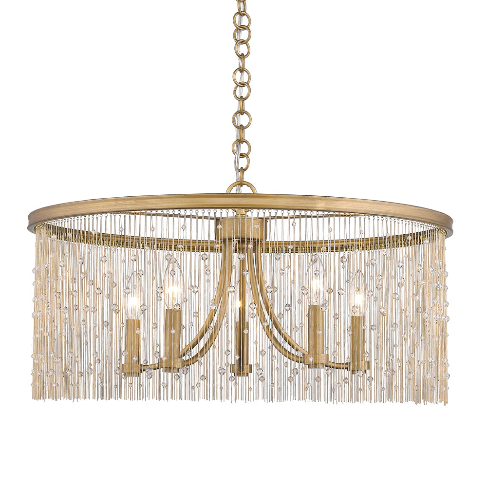 Golden - 1771-5 PG-CRY - Five Light Chandelier - Marilyn CRY - Peruvian Gold