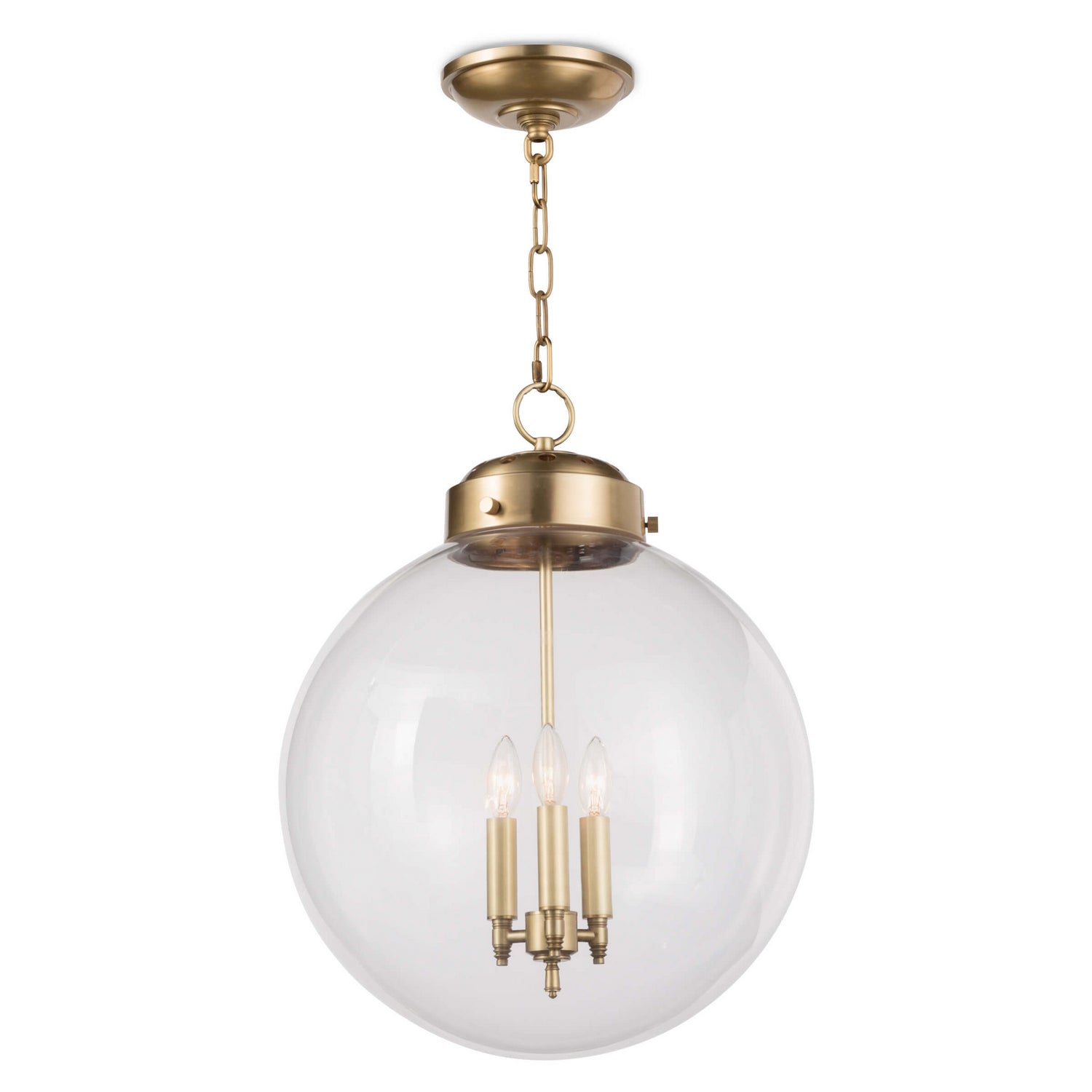 Regina Andrew - 16-1004NB - Three Light Pendant - Globe - Natural Brass
