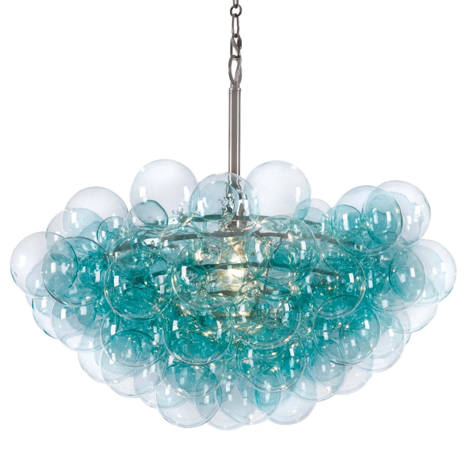 Regina Andrew - 16-1044AQ - One Light Chandelier - Bubbles - Brushed Nickel