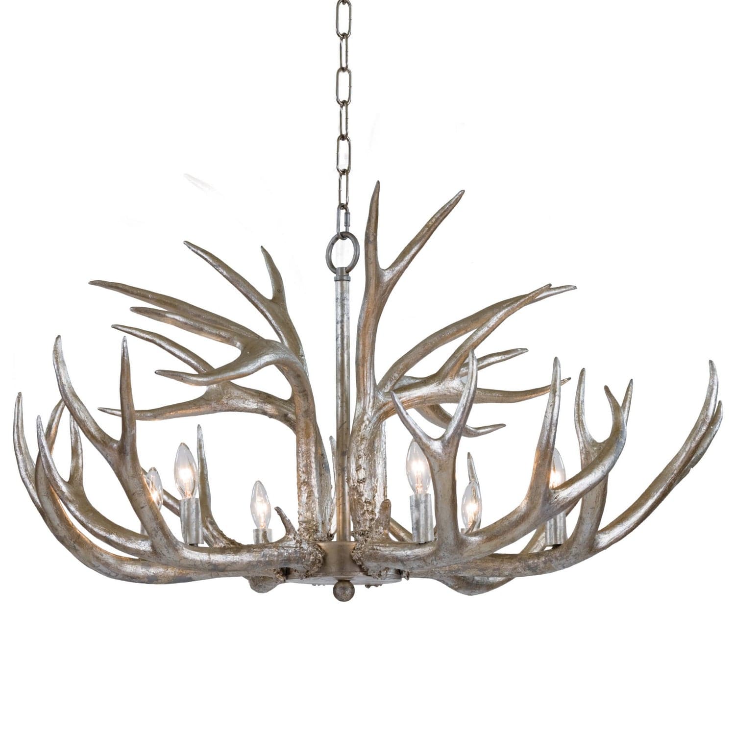 Regina Andrew - 16-1064 - Six Light Chandelier - Antler - Silver Leaf