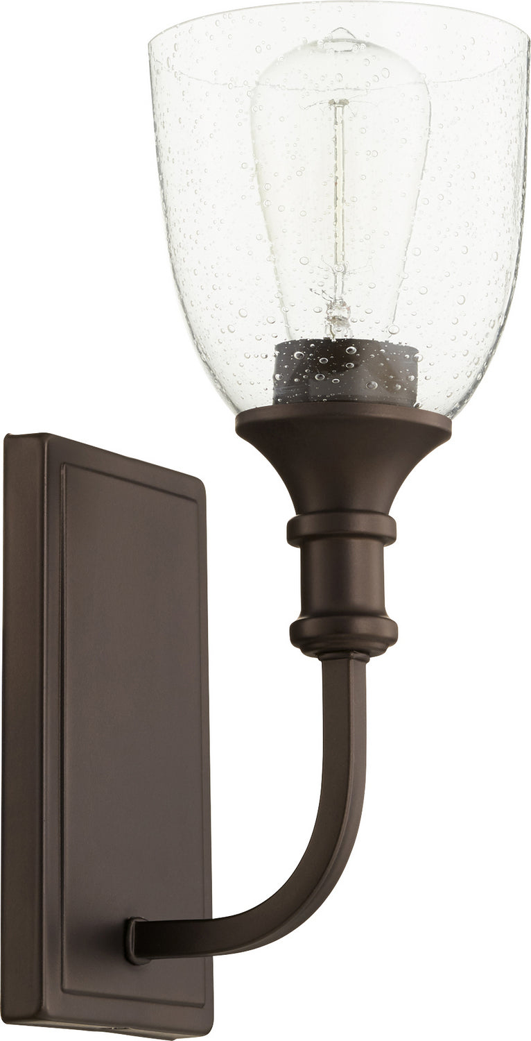 Quorum - 5411-1-186 - One Light Wall Mount - Richmond - Oiled Bronze w/ Clear/Seeded