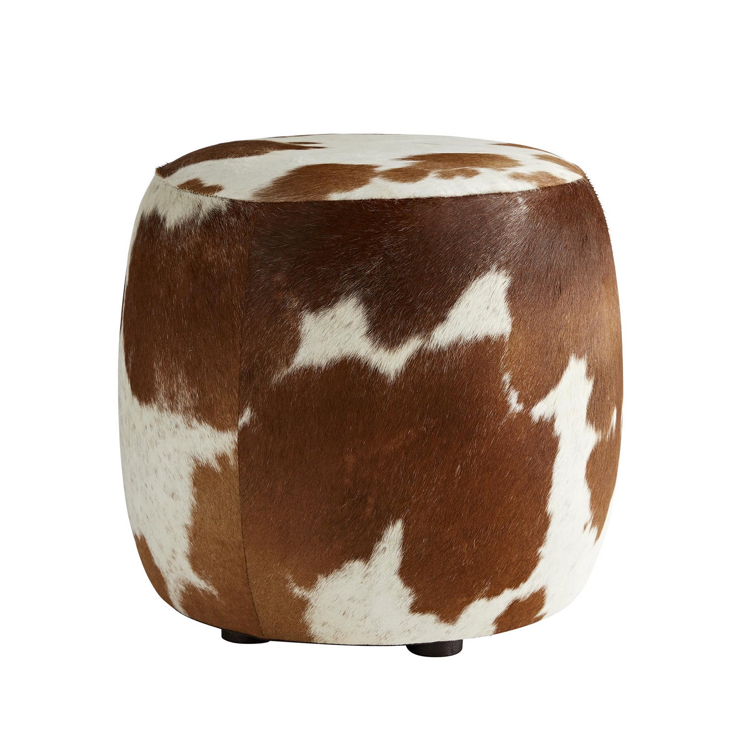 Ottoman from the Owen collection in Brown and White Hide finish