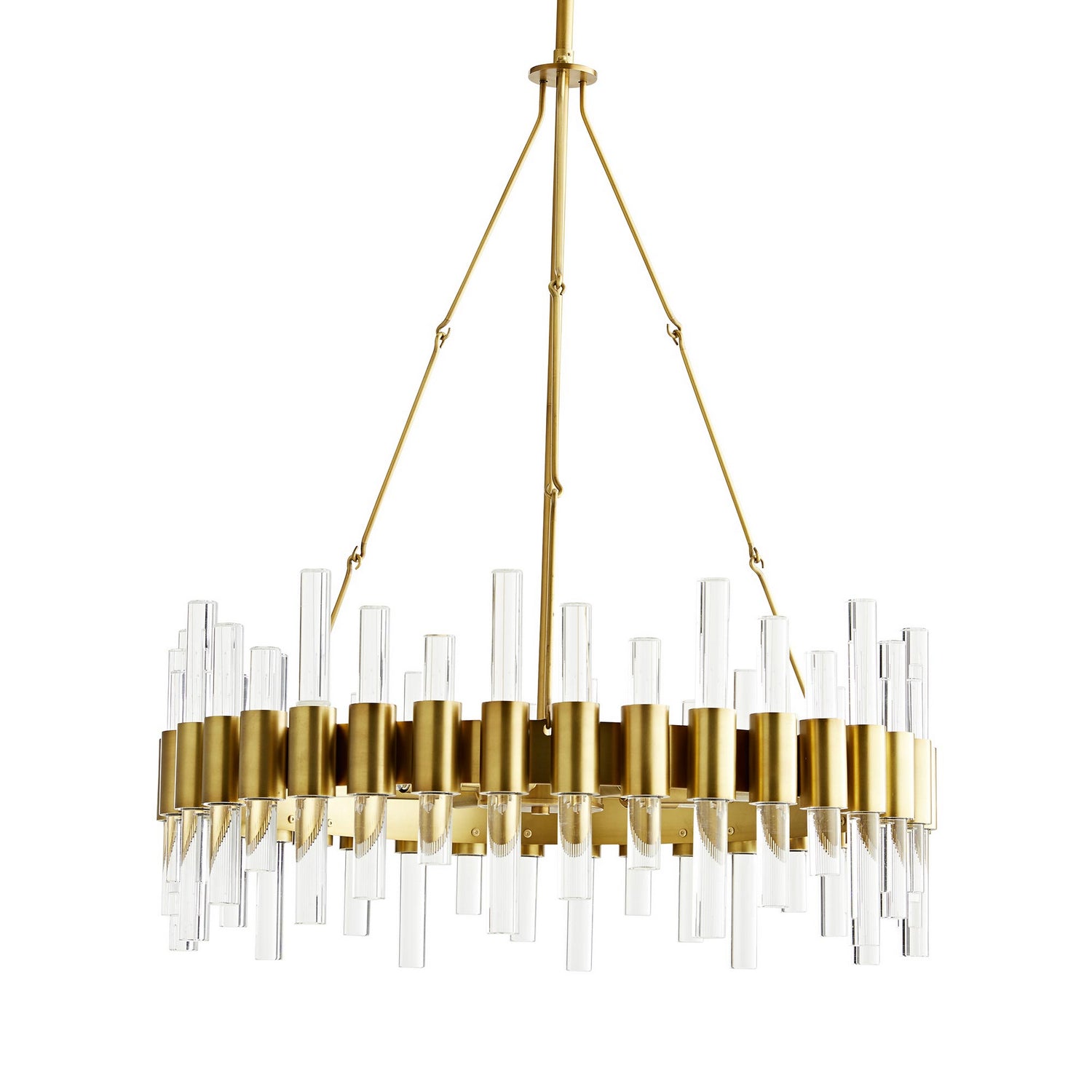 Eight Light Chandelier from the Haskell collection in Antique Brass finish