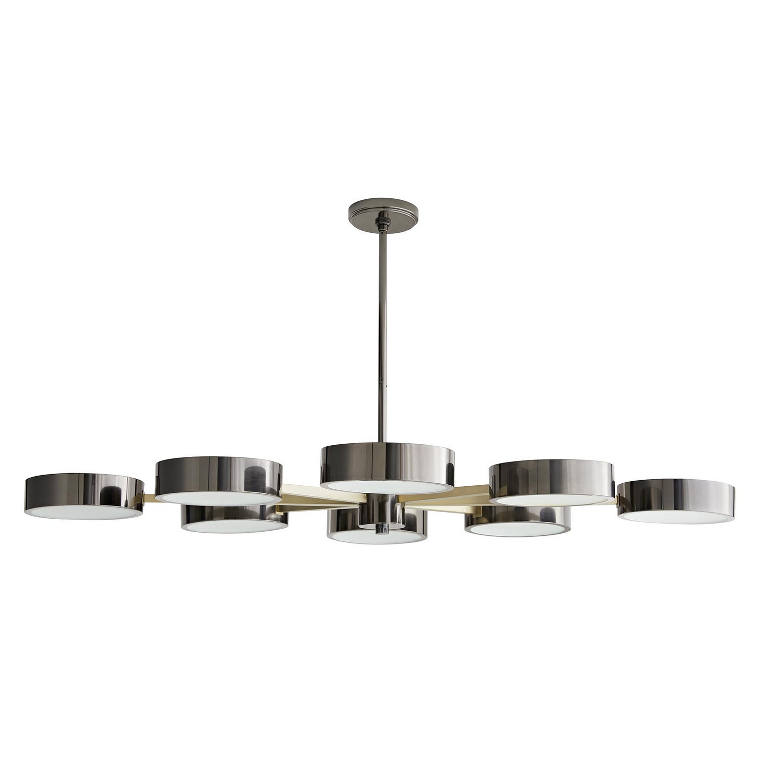 Eight Light Chandelier from the Linus collection in Pale Brass finish