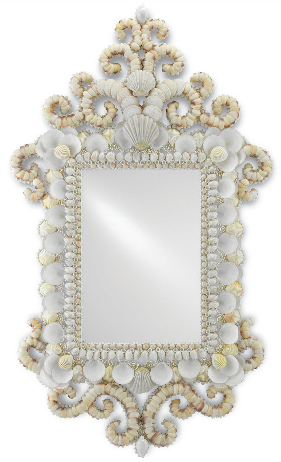 Mirror from the Cecilia collection in White/Natural/Mirror finish