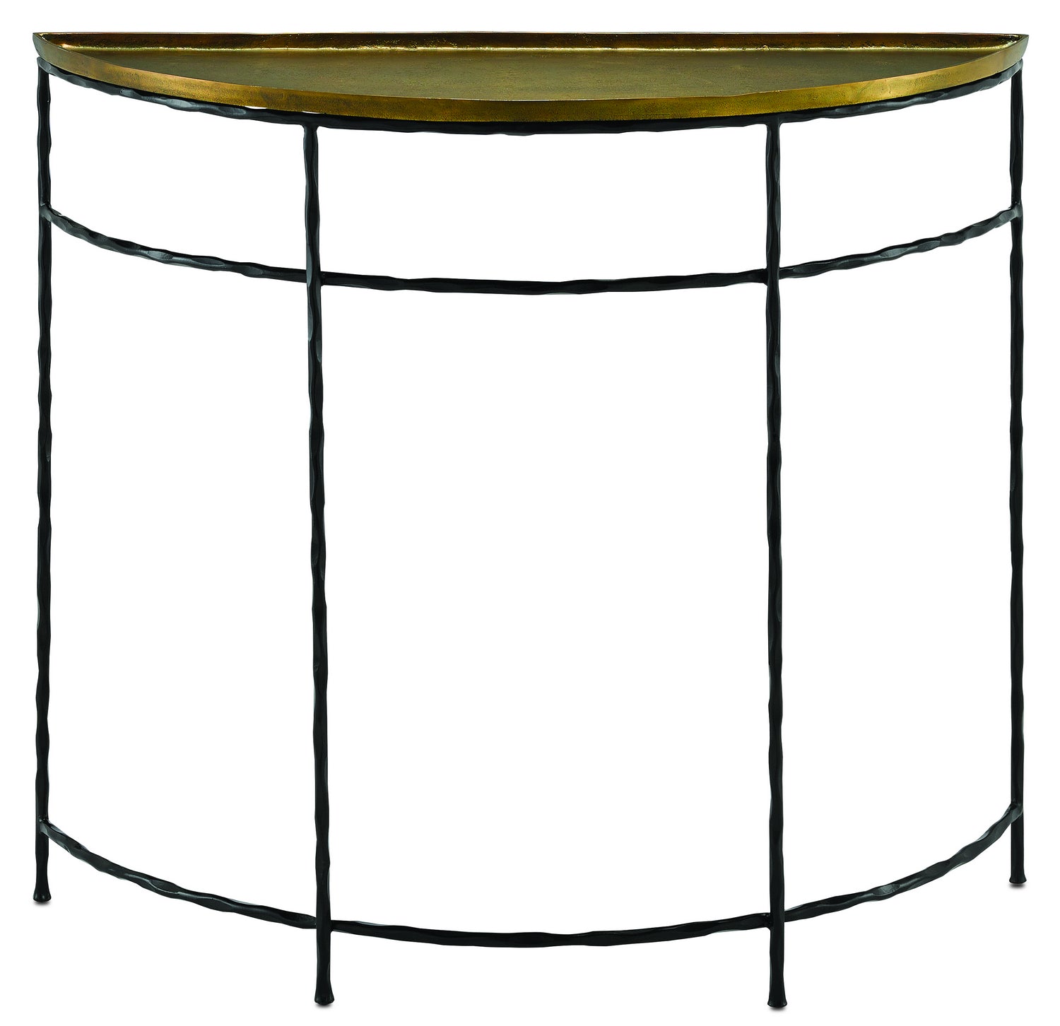 Demi-Lune from the Boyles collection in Black Iron/Antique Brass finish